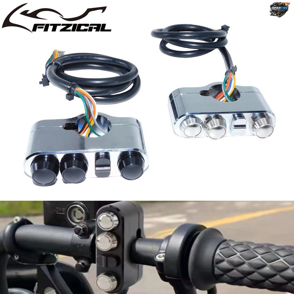 オートバイ 125mm CNC ハンドルバー コントロール スイッチ ホーン ライト ウインカー スタート スイッチ プッシュ ボタン ハーレー用 ホン