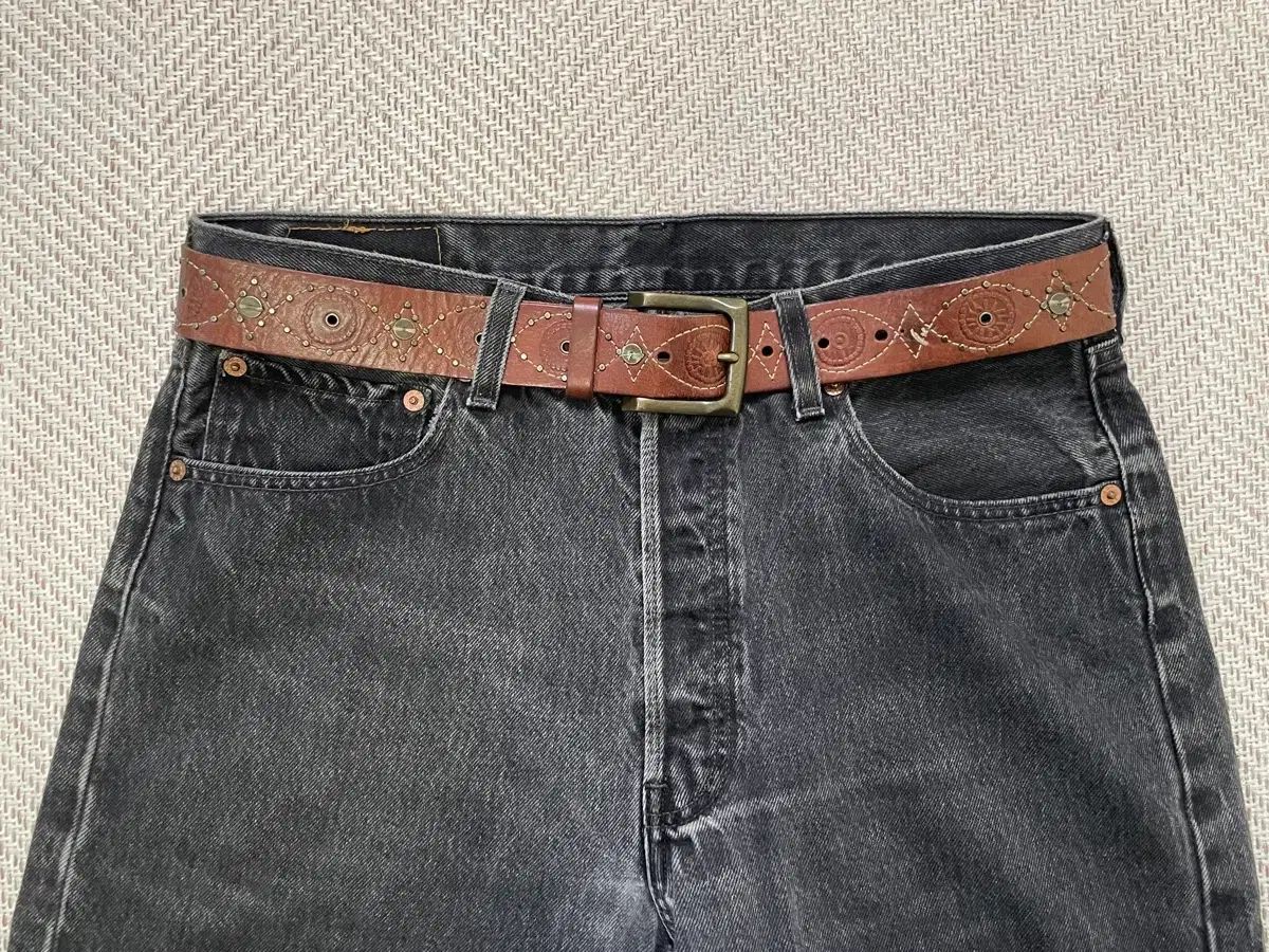 ヴィンテージ fossil ハンドクラフト ウェスタン ベルト