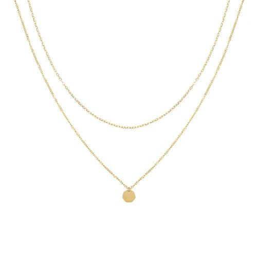 18K金ネックレス レディース シンプルデザイン 調整可能 イエローゴールド プレゼント用 ペンダント付き 大人女性向け (18K-Style1) 17,301円