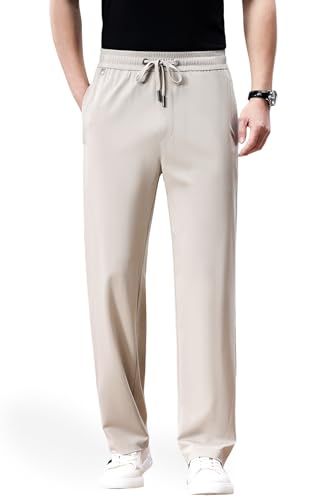 [MYMRIN] ズボン メンズ 夏 シルク テンセル 接触冷感 ズボン メンズ M-6XL 大きいサイズ ゆったり ストレッチ ジョガーパンツ 薄手 涼しい イージーパンツ/ 56def9ae