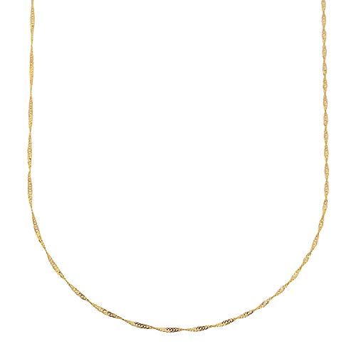 [FAIRY CULLET] K18 スクリューチェーン 45cm 幅約0.9mm 約0.7g 検定印 18金 ネックレス【幅0.9mm 約0.74g】