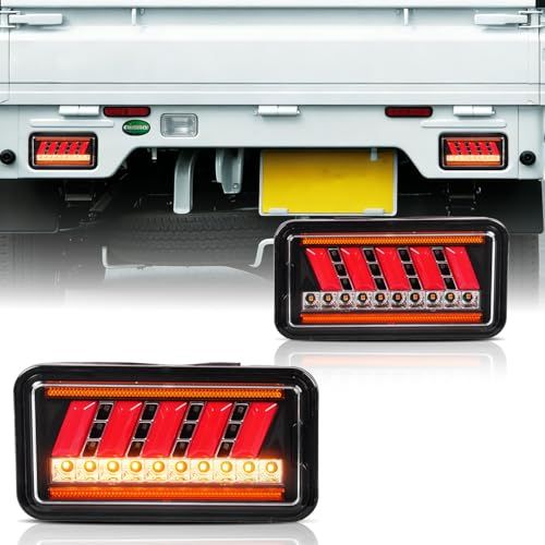 Archaic スズキ キャリイ トラック DA63T DA65T DA16T 専用 テールランプ 純正交換用 ポン付け 全LED 高輝度 シーケンシャルウインカー/点滅ウインカーの切替可能 ハイフラ防止抵抗付き 反射板２個付属 防水性 2P b9cb1074