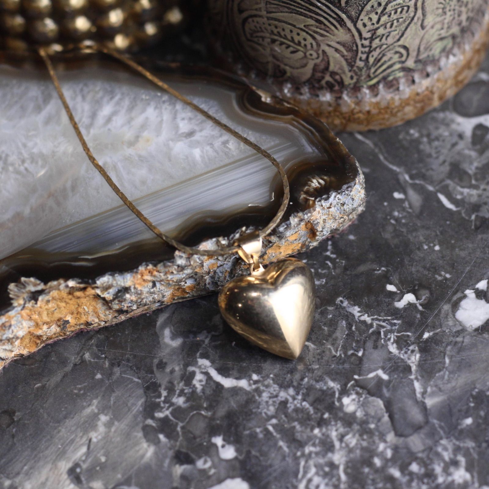 USA VINTAGE METAL HEART DESIGN NECKLACE/アメリカ古着メタルハートデザインネックレス