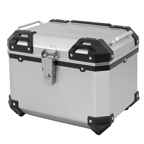 モトボワットBB バイク リアボックス 45L 大容量 軽量 バックレスト スクエア 四角 シルバー 原付 トップケース BB45ADV-M★ 5ca809a0