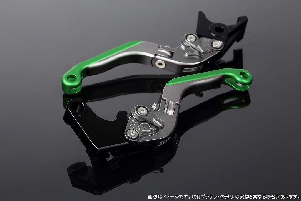 新品 SSK スピードラ アジャストレバー 可倒延長式 レバー本体カラー:マットチタン アジャスターカラー:マットチタン エクステンションカラー:マットグリーン SUZUKI GSX-S125/GSX-R125 2017-2019