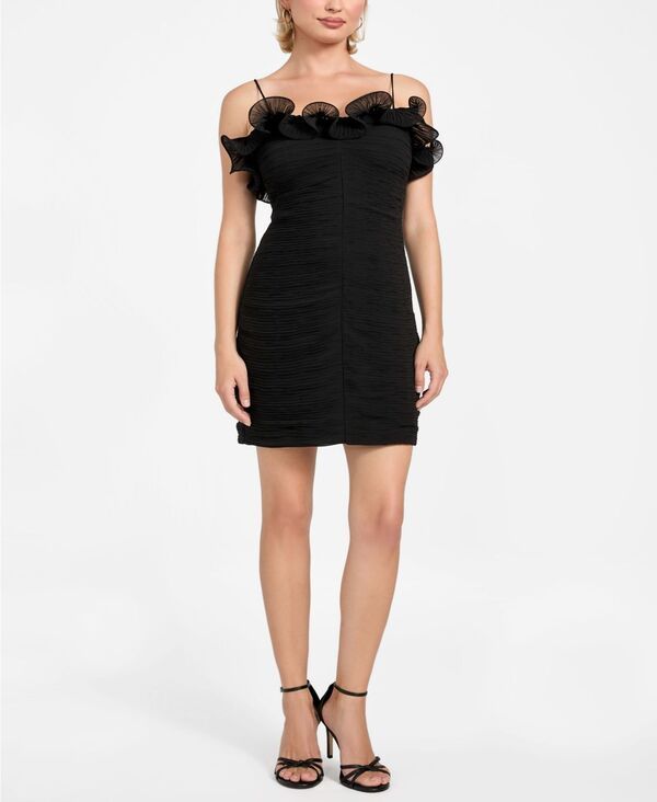 ゲス レディース トップス ワンピース ミニワンピース ミニ ノースリーブ GUESS Womens Kennith Sleeveless Mini Dress Jet Black ブラック