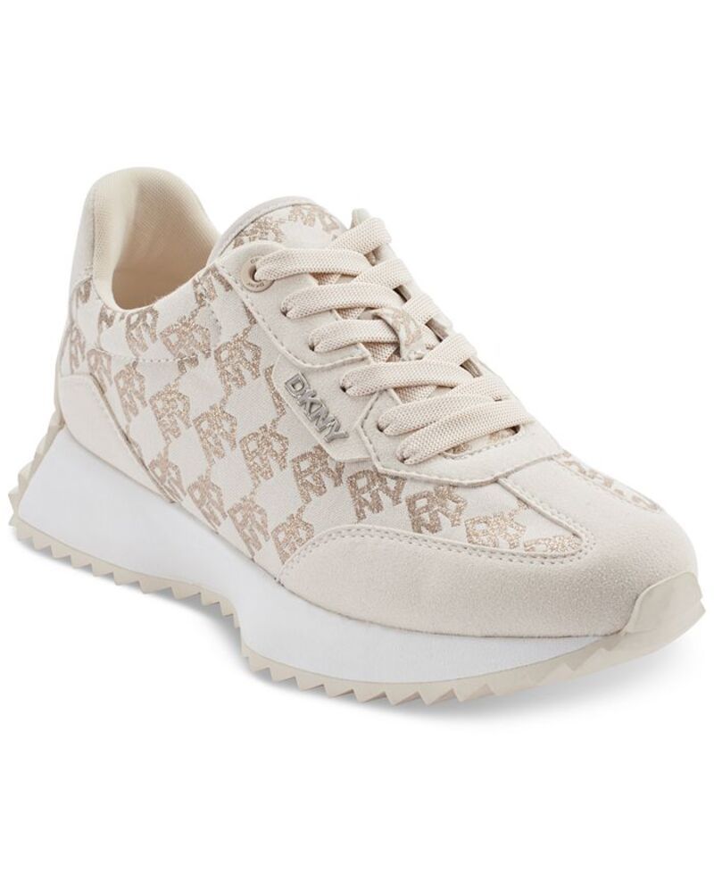 ダナ キャラン ニューヨーク レディース シューズ スニーカー DKNY Womens Naples Checkered Running Sneakers Bone チェック