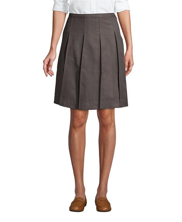ランズエンド レディース ボトムス スカート Lands End Womens Box Pleat Skirt Top of Knee Gray グレー