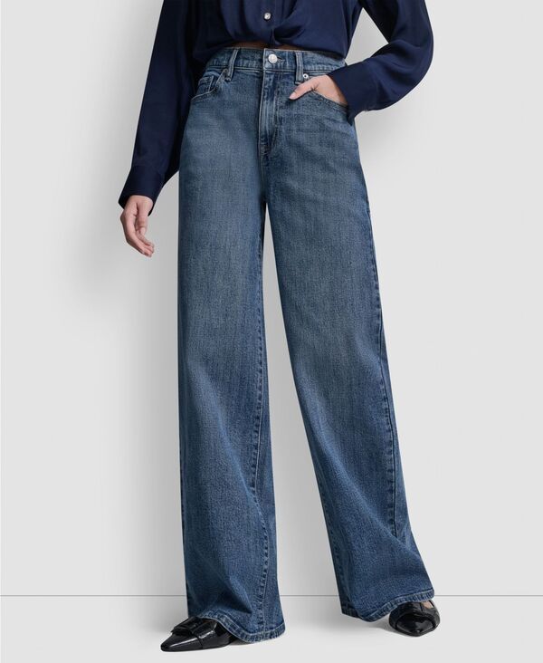 ダナキャランニューヨーク レディース ボトムス デニムパンツ ワイドレッグ プチ DKNY Jeans Petite HighRise Modern Wide Leg Jeans Amsterdam
