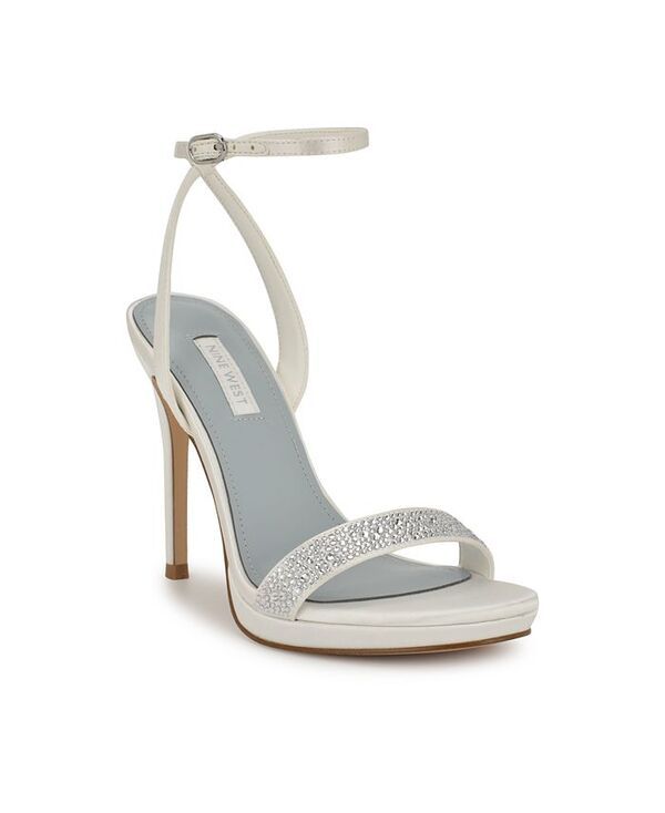 ナインウェスト レディース シューズ サンダル アンクル Nine West Womens Loola Bridal Open Toe Ankle Strap Dress Sandals White