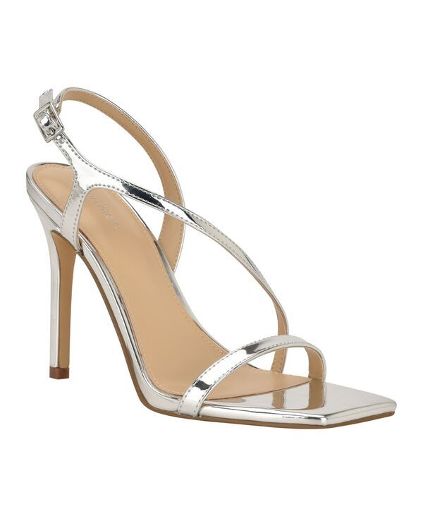 カルバンクライン レディース シューズ サンダル Calvin Klein Womens Tansley Strappy Stiletto Sandals Silver Mirror Metallic