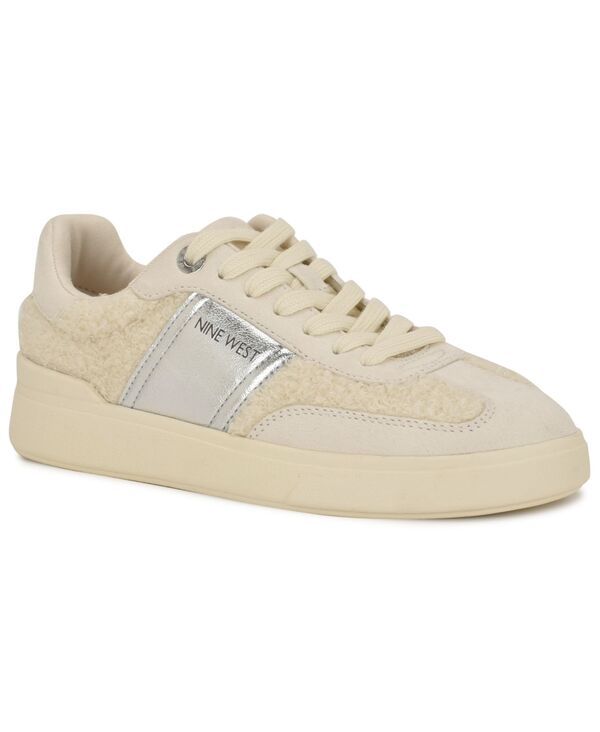ナインウェスト レディース シューズ スニーカー レース Nine West Linehan Round Toe LaceUp Sneakers CreamSilver クリーム