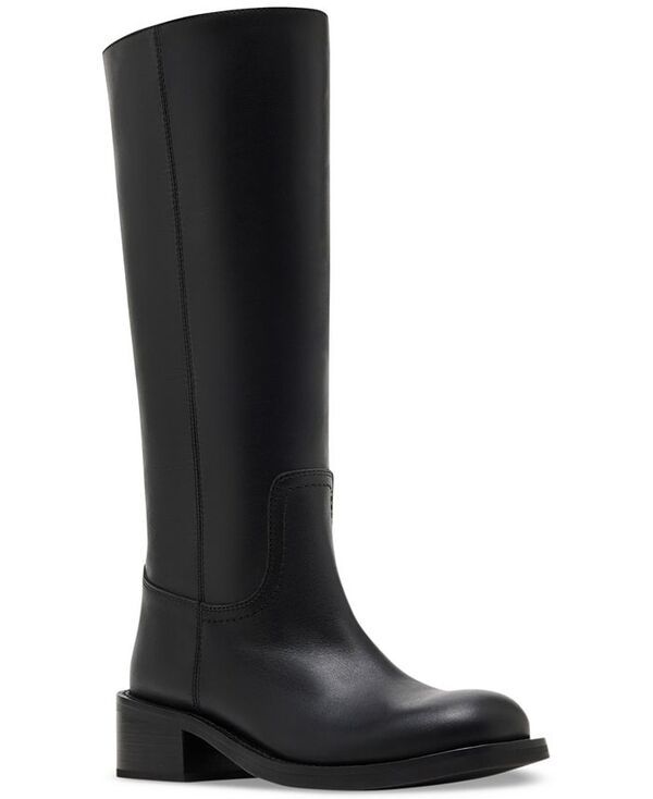 スティーブ マデン レディース シューズ ブーツ・レインブーツ トール ブーツ Steve Madden Womens Riggs Tall SquareToe Boots Black Leather