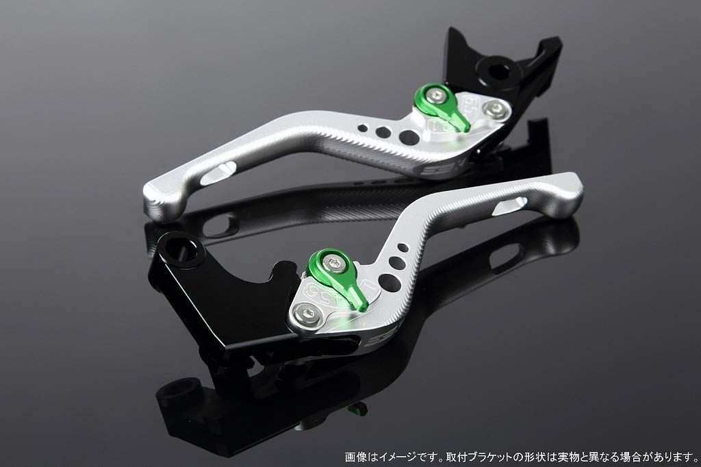 新品 SSK スピードラ アジャストレバーセット 3Dショート レバー本体カラー:マットシルバー アジャスターカラー:マットグリーン SUZUKI GSX-S125/GSX-R125 2017-2019