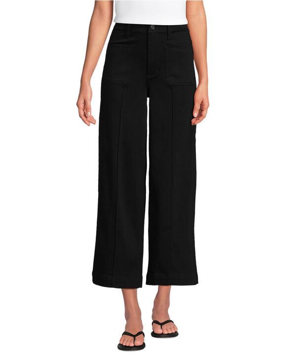 ランズエンド レディース ボトムス デニムパンツ ワイドレッグ デニム ジーンズ Lands End Womens Denim High Rise Patch Pocket Extra Wide Le