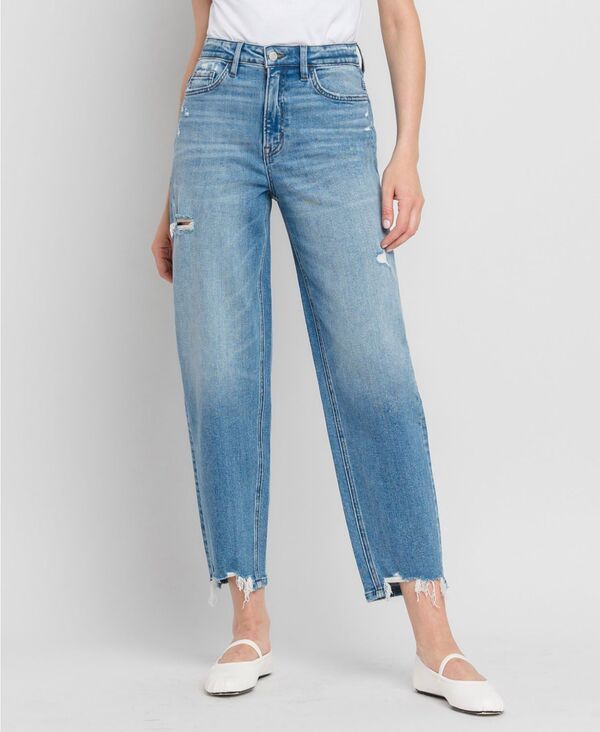 フライングモンキー レディース ボトムス デニムパンツ ジーンズ Flying Monkey Womens Super High Rise Barrel Jeans Poise blue ブルー