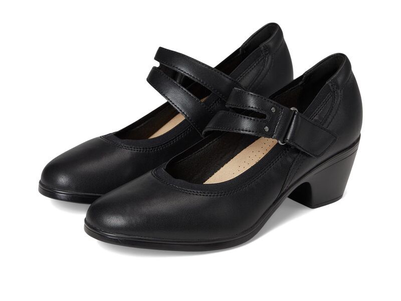 クラークス レディース シューズ ヒール Clarks Emily 2 Janna Black Leather ブラック
