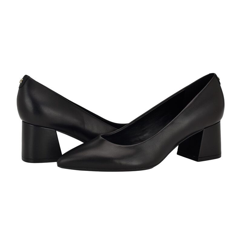 カルバンクライン レディース シューズ ヒール Calvin Klein Lenott Black Leather ブラック