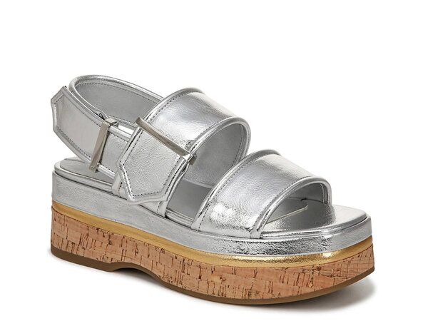 フランコサルト レディース シューズ サンダル プラットフォーム Franco Sarto Piper Platform Sandal Silver Metallic シルバー