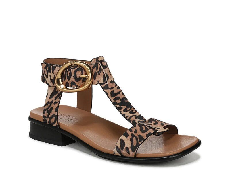 ナチュライザー レディース シューズ サンダル Naturalizer Brandy Sandal TanBlack Leopard Print Suede ブラック
