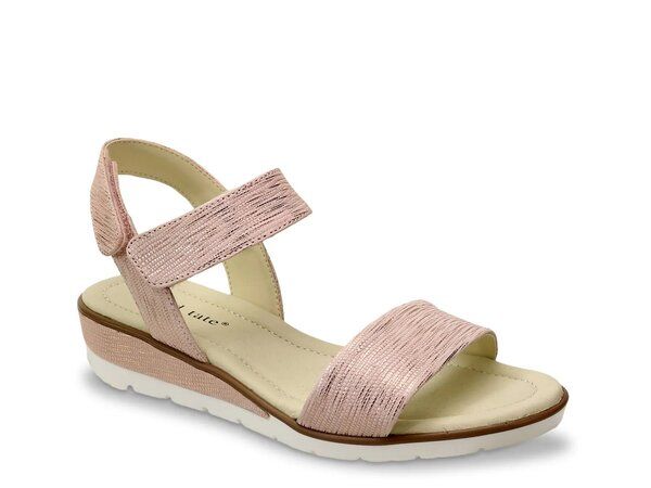 ダイビッドテイト レディース シューズ サンダル David Tate Samba Wedge Sandal Rose Gold Metallic ゴールド