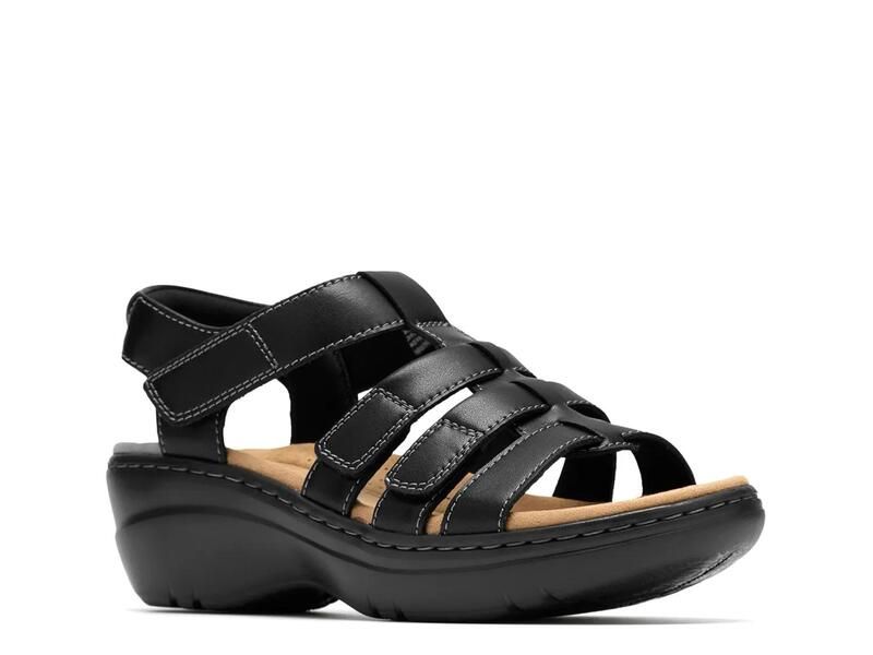 クラークス レディース シューズ サンダル Clarks Merliah Ruby Sandal Black Leather ブラック