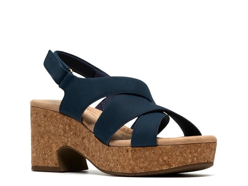 クラークス レディース シューズ サンダル Clarks Nerisa Grace Sandal Navy Nubuck ネイビー