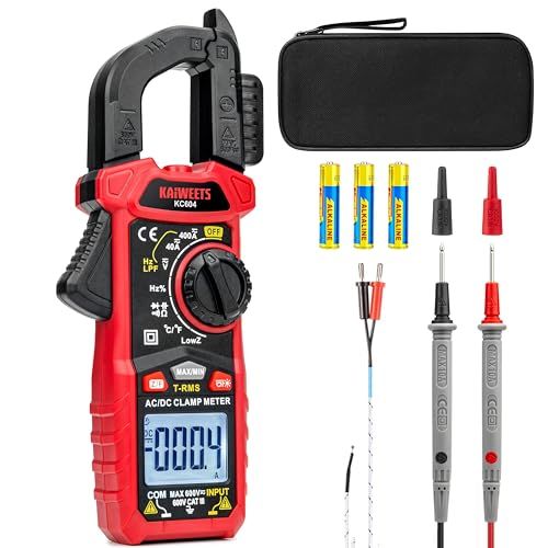 R◆KAIWEETS AC/DCクランプメーター 4000 カウント D型ジョウ T-RMS 電流・電圧測定 LowZ＆LPF NCV 導通 静電容量 抵抗 温度 周波数 ダイオード測定機能付き 検電テスター KC604 eb292d6a