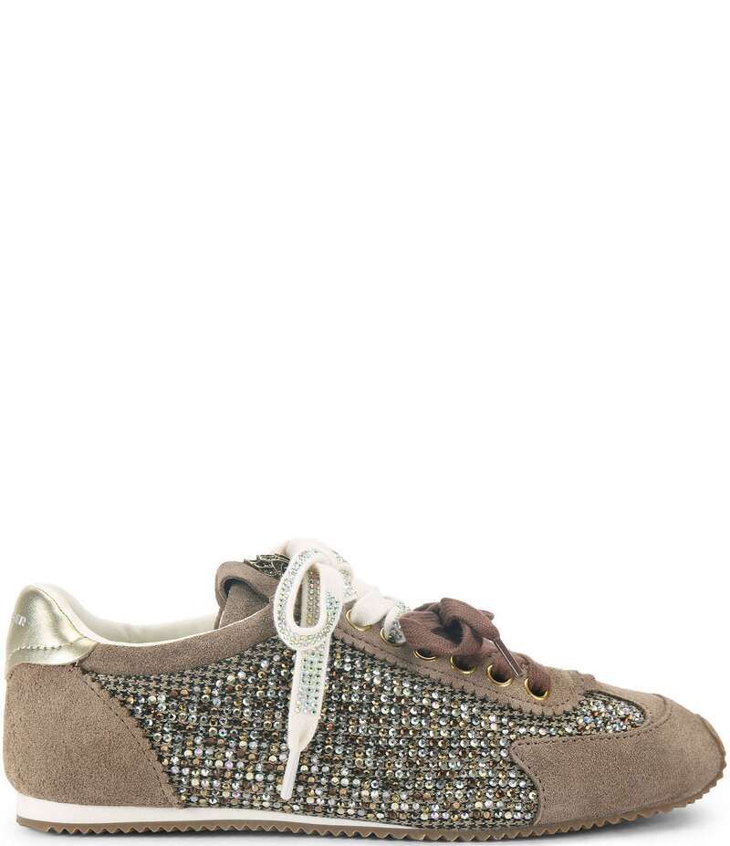 カートジェイガーロンドン レディース ボトムス カジュアルパンツ スニーカー レース ロゴ Kurt Geiger London Islington Crystal Embellished Lace