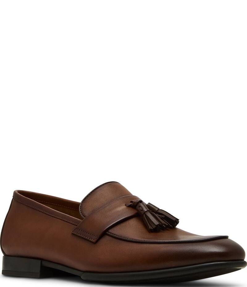スティーブ マデン メンズ シューズ スリッポン・ローファー レザー ローファー Steve Madden Mens Biscayne Leather Tassel Loafers Tan タン