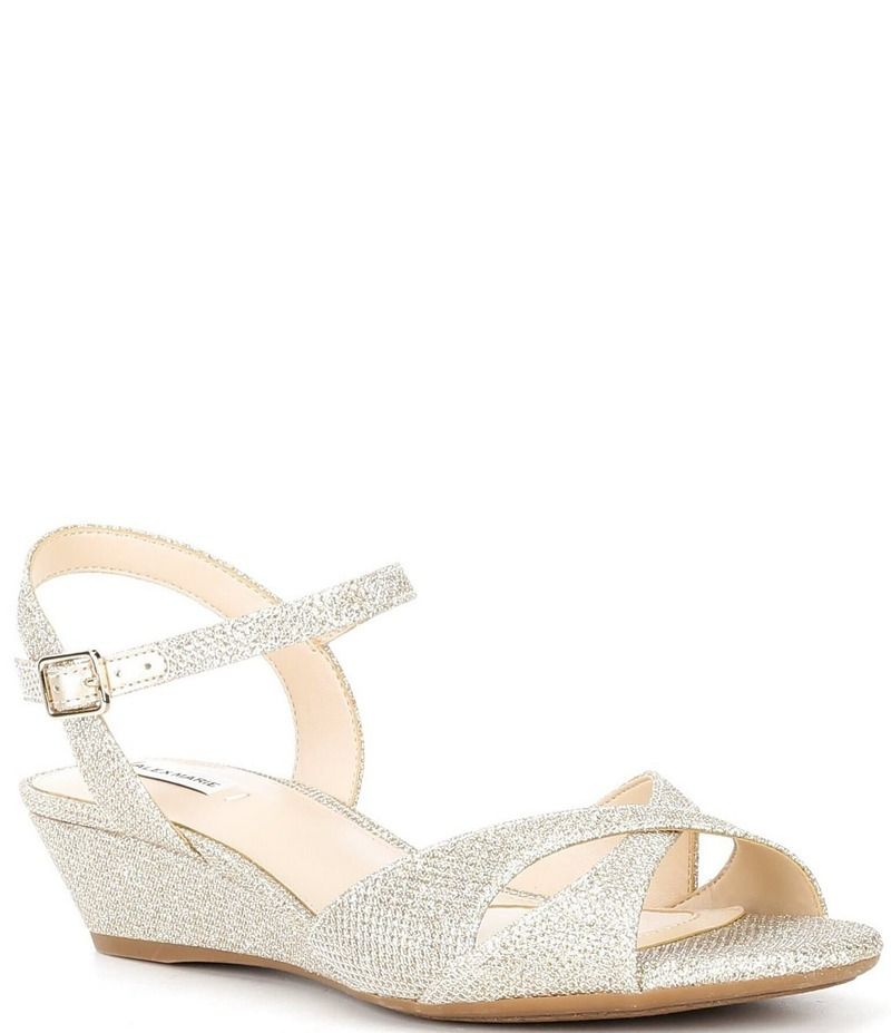アレックスマリー レディース シューズ サンダル Alex Marie Matilda Glitter Wedge Dress Sandals Champagne シャンパン