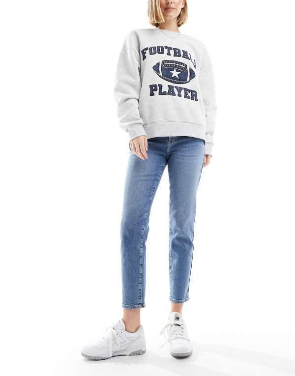 オンリー レディース ボトムス デニムパンツ ストレート アンクル ジーンズ ONLY Emily high rise straight leg ankle jeans in mid wash MID