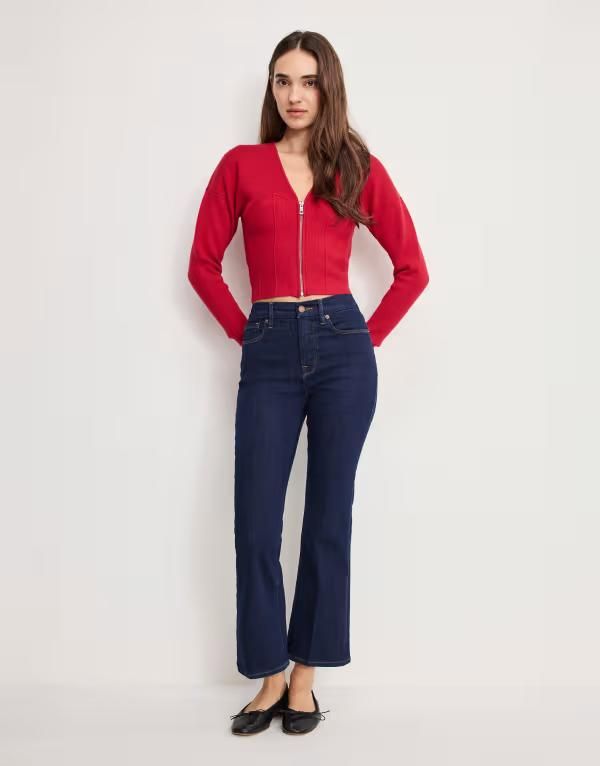 グッドアメリカン レディース ボトムス デニムパンツ ミニ コットン ブーツ ジーンズ Good American good legs crop mini boot cut pure cotton j