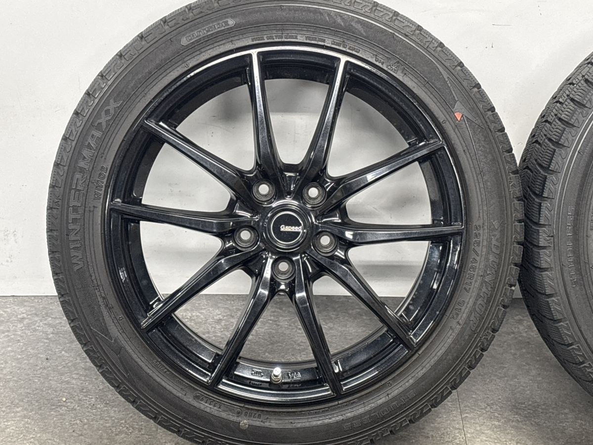美品 バリ溝】G-SPEED 17in 7J +38 PCD114.3 ダンロップ ウインター