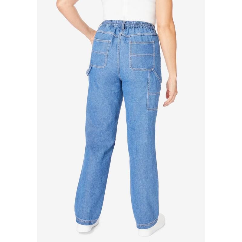 ウーマン ウィズイン レディース ボトムス デニムパンツ プラスサイズ Woman Within Womens Plusize Carpenter Denim Pant Medium Stonewas