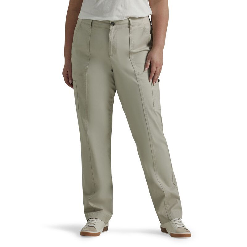 リー レディース ボトムス カジュアルパンツ プラスサイズ Plusize LeeR Ultra Lux Comfort with FlexToGo Utility Pantsalina Stone
