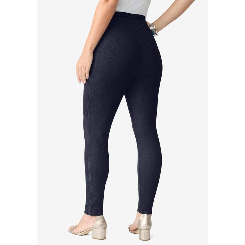 ロアマンズ レディース ボトムス デニムパンツ プラスサイズ プチ Roamans Womens Plusize Petite Slim Leg Comfort Stretch Jean Black