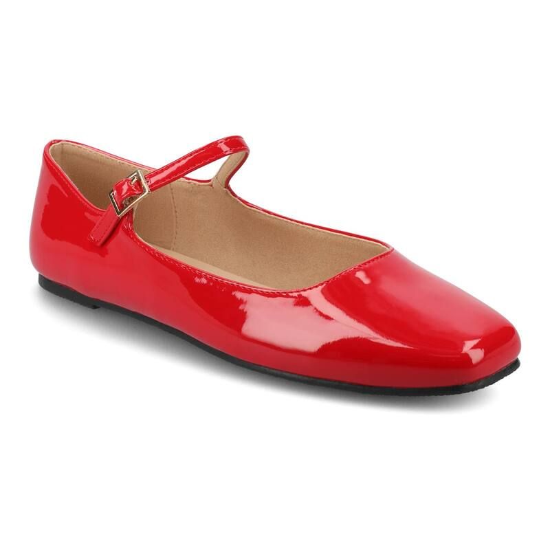 ジュルネ コレクション レディース シューズ サンダル Journee Collection Carrie Womens Mary Jane Flats Red Patent レッド