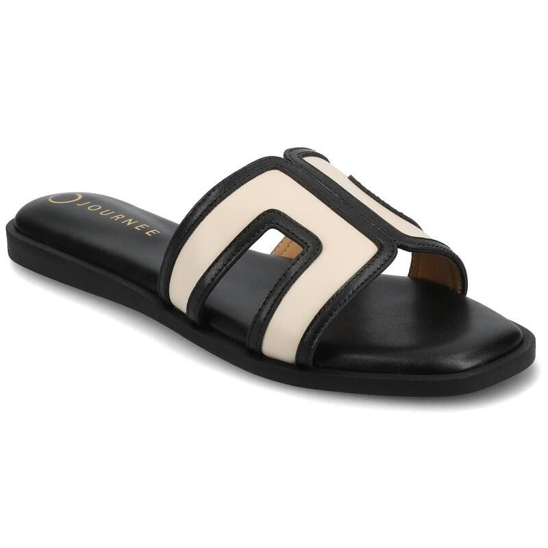ジャーニー レディース シューズ サンダル Journee Primah Band SlipOn Womens Flat Sandals Bone
