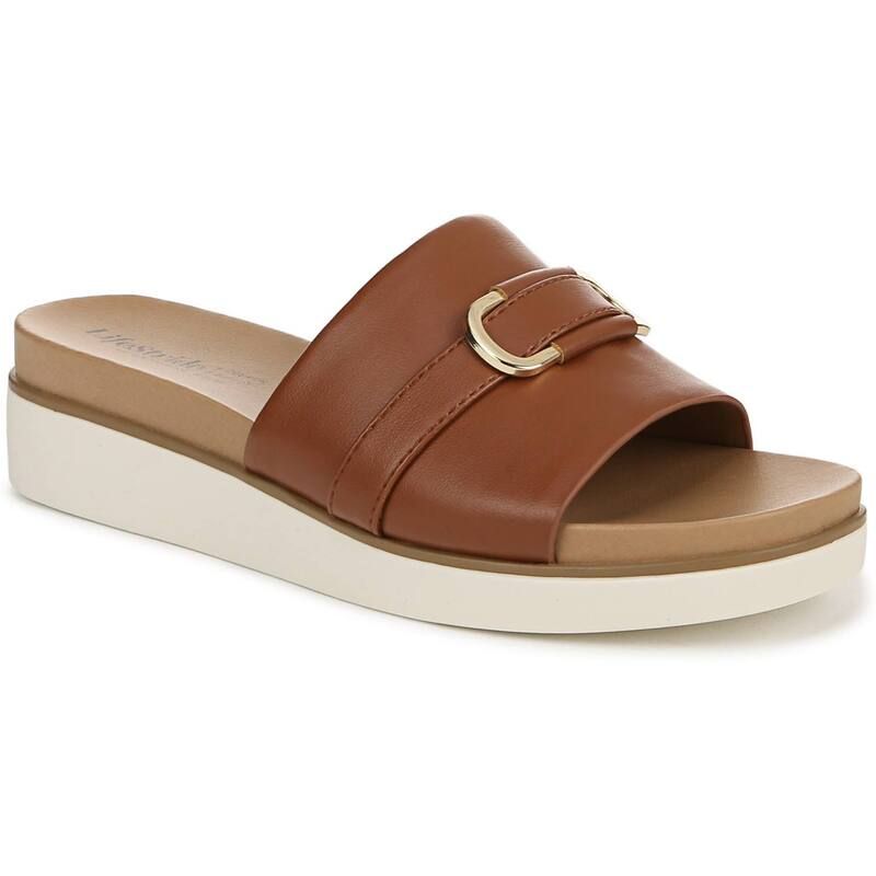 ライフストライド レディース シューズ サンダル LifeStride Genevieve Womenslide Sandals Tan Faux Leather タン