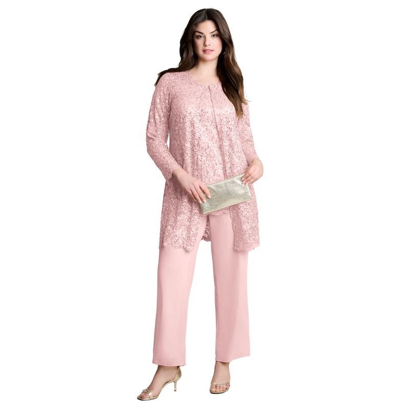 ロアマンズ レディース アウター ジャケット・ブルゾン プラスサイズ スパンコール レース Roamans Womens Plusize PlusSize 3 Piece Allover Sequin