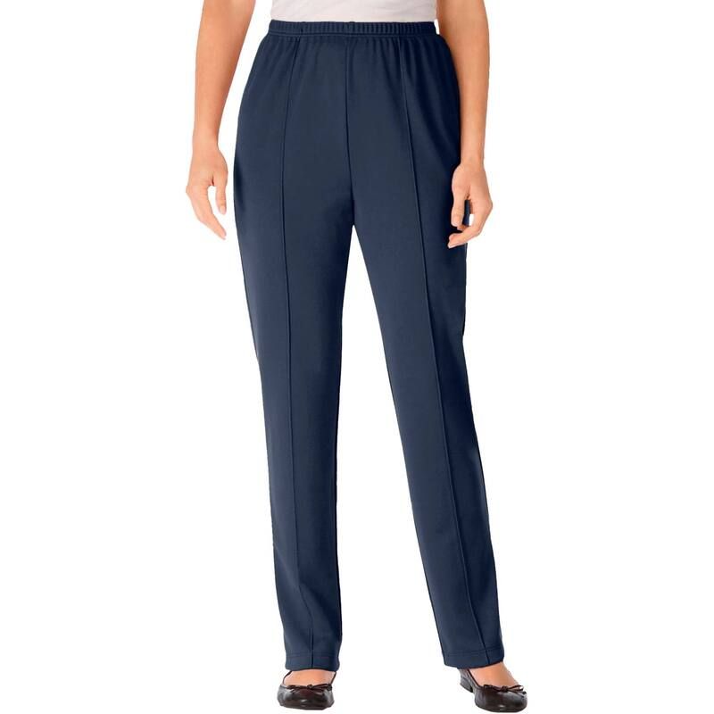 ウーマン ウィズイン レディース ボトムス カジュアルパンツ プラスサイズ プチ ニット Woman Within Plusize Petite Knit HassleFree PullOn Elas