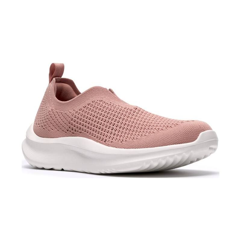 クラークス レディース シューズ スニーカー ニット Clarks Cloudstepper Solevana Womens Knit SlipOn Shoes Dusty Pink ピンク