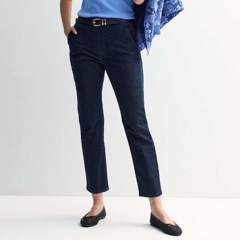 クロフト＆バロー レディース ボトムス デニムパンツ ストレート プチ Petite Croft Barrow Straight Leg Denim PullOn Pants Rinse Wash デ