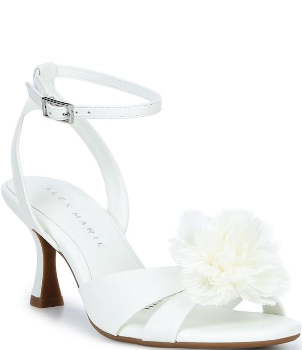 アレックスマリー レディース シューズ サンダル レザー Alex Marie Ilene Leather Flower Dressandals White ホワイト