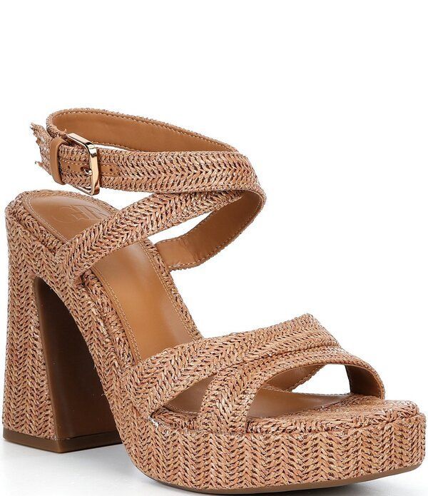ジービー レディース シューズ サンダル プラットフォーム アンクル GB HappyHouraffia Platform Ankle Strap Dressandals Acacia Tan タン