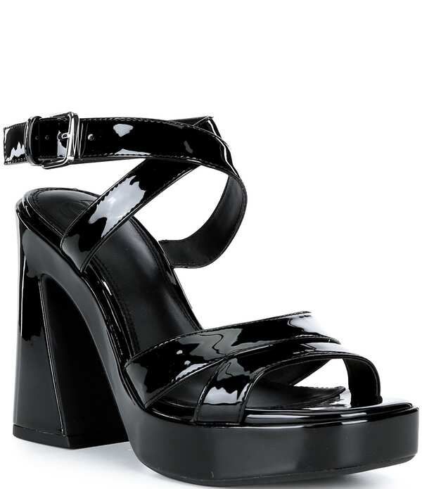 ジービー レディース シューズ サンダル プラットフォーム アンクル GB HappyHour Patent Platform Ankle Strap Dressandals Black ブラック