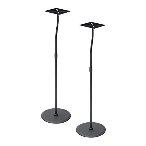 イーサプライ スピーカースタンド 2本セット 耐荷重3kg フロア 置き型 高さ調整 85?126cm 可動 ネジ固定 スリム プレート4種類 最大126cm EEX-SPST01★ 97f091e2