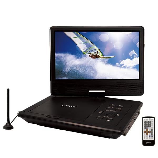 arwin 10.1インチ ポータブルフルセグDVDプレイヤー 車載バッグ付き (ブラック) APD-1013F