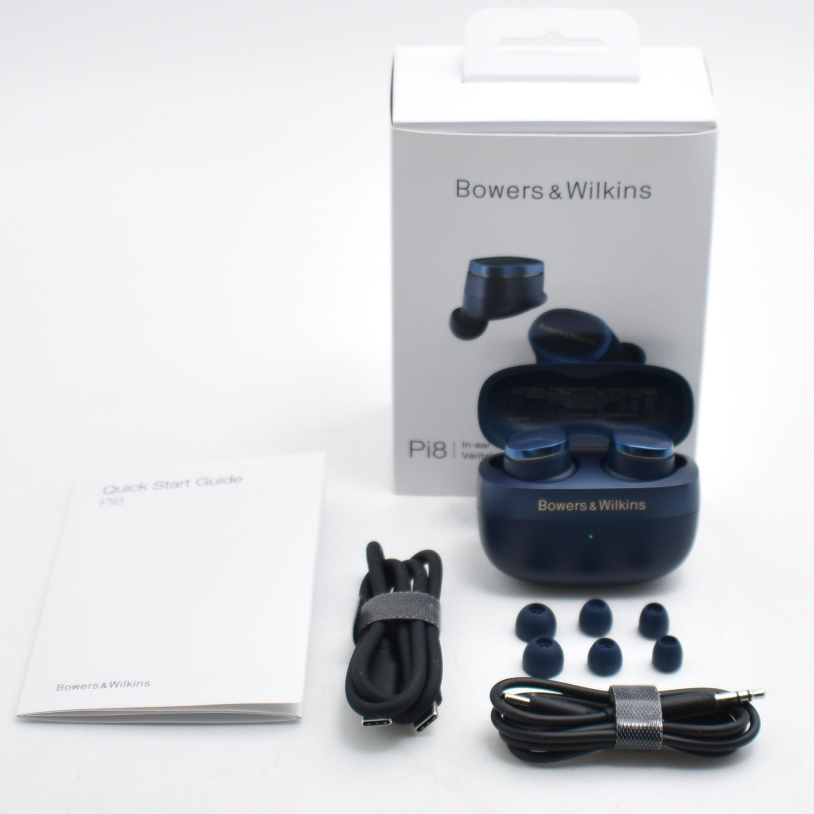 B#12587 【Bowers & Wilkins】 Pi8 (ミッドナイト・ブルー) 完全ワイヤレスイヤフォン ノイズキャンセリング ロスレス再生 マルチポイント トランスミッター機能 PI8/MB